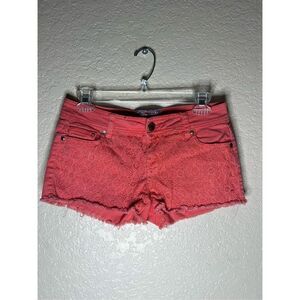 Hot Kiss salmon color y2k style shorts with crochet front - size 4